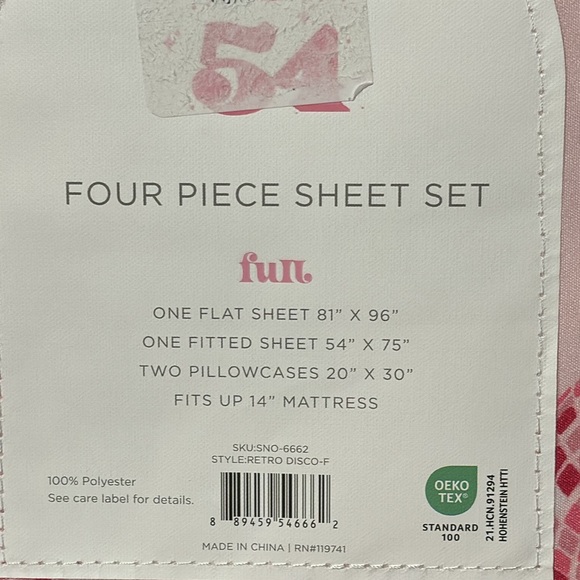 NWT! DISCO 54 FULL SIZE PINK DISCO BALL SHEET SET - Picture 6 of 7